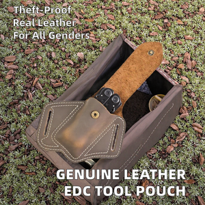 Best Genuine Leather Multi-Tool Sheath for Outdoor Work Casual Style Horizontal EDC <b>Belt</b> <b>Pouch</b> for Leatherman SOG Multitool Case - Product Image 3