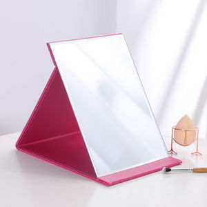 Folding Desktop Makeup <b>Mirror</b> Black Leather Stand High Definition Portable <b>Vanity</b> <b>Mirror</b> For Women Student Dormitory Use - Product Image 2