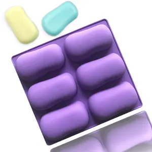 791 3d 6 Cavity Ellipse Shape soap mold silicone silicone molds for candle making silicone mold for soap candle resin easy clean