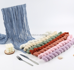 Wedding Bride and Groom <strong>Table</strong> Decoration Cheese Cloth <strong>Table</strong> <strong>Runner</strong> - Product Image 1