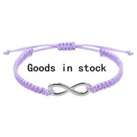 Bracelet en corde tressée chinoise réglable avec symbole de l'infini, porte-bonheur, cadeau original