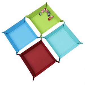 Organizador de Escritorio Moderno y Sencillo de PU Ecológico con Patrón Cruzado que Cambia de Color, Bandeja Cuadrada Plegable con Broche para Dados - Product Image 2