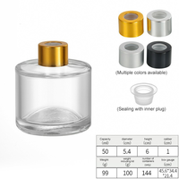 Vente en gros de bouteille diffuseur ronde de luxe personnalisée de 100ml 200ml bouteille vide en verre diffuseur d'anche avec couvercles