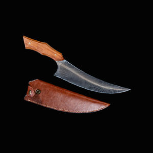 Couteau à os en acier inoxydable à motif de plumes forgées pointues couteau de chasse pour boucher viande Chef outil en métal Durable - Product Image 3
