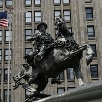 Estatua de Caballero Montado a Caballo de Bronce Fundido a Tamaño Real TREVI |   Escultura de monumento de Guerrero de Caballería para Parque y Plaza Conmemorativa