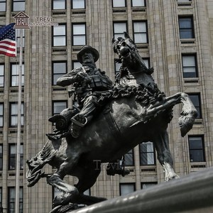 Estatua de Caballero Montado a Caballo de Bronce Fundido a Tamaño Real TREVI |   Escultura de monumento de Guerrero de Caballería para Parque y Plaza Conmemorativa - Product Image 6