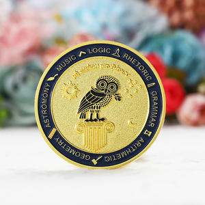 Pièce commémorative personnalisée en alliage de zinc plaqué or, double face, émail 3D, figurine d'animal, logo métallique, pièces de défi - Product Image 2