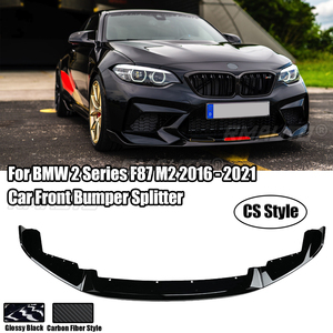 CS Style for BMW F87 M2 2016-2021 Car Front Bumper Spoiler Lip <b>Splitter</b> Trim Exterior Accessores Carbon Fiber Style Glossy Black - Product Image 1
