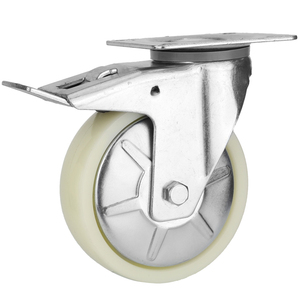 5 pouces En Fonte <span class=keywords><strong>Chariot</strong></span> En Métal Blanc Pp Europe Type <span class=keywords><strong>Roulette</strong></span> - Product Image 3