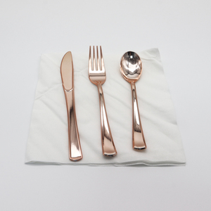 Ensemble de couverts en <span class=keywords><strong>plastique</strong></span> doré écologiques de luxe, élégants et jetables, cuillère, fourchette, couteau, <span class=keywords><strong>vaisselle</strong></span> pour mariage, fête, événements, fournitures - Product Image 1