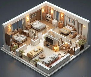 Giải pháp thiết kế phòng ngủ bằng gỗ toàn bộ một cửa tùy chỉnh với kết xuất 3D chuyên nghiệp - Product Image 2