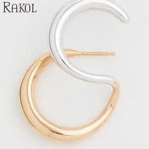 RAKOL EP2681 2022时尚饰品新设计不锈钢耳环不规则玫瑰金白金女性耳套