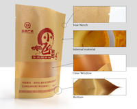 Sachets personnalisés en papier kraft avec fenêtre transparente, emballage aseptique de qualité alimentaire, sacs en plastique durables pour lait en poudre et snacks