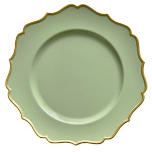 Plato de Presentación de Plástico Verde Personalizado Diseño Único de Lujo para Bodas Vajilla Sostenible para Cenas y Eventos de Boda - Product Image 6