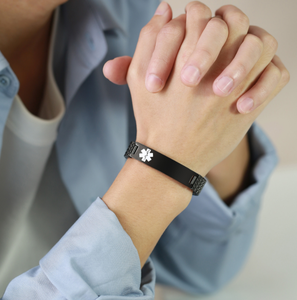 Bracelet médical en acier inoxydable élastique de 12mm pour <span class=keywords><strong>homme</strong></span>, vente en gros - Product Image 5