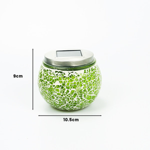 Lampe de jardin solaire en mosaïque, verre craquelé, LED, lampe de paysage extérieure, résistante à l'eau, autoportante - Product Image 2