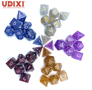 Udixi Polyhedral Resin RPG Board Games Role Play Dungeons and Dragons custom logo Dice Set