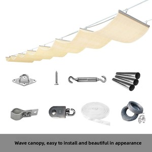 Voile <span class=keywords><strong>d</strong></span>'<span class=keywords><strong>ombrage</strong></span> télescopique pour maternelle, auvent de terrain de jeux coloré, <span class=keywords><strong>filet</strong></span> pare-soleil rétractable manuel en HDPE - Product Image 2