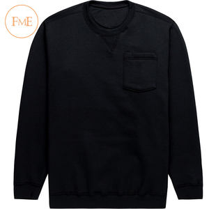 2020 sudadera de manga larga de algodón 100% de peso pesado personalizada para hombre, cuello redondo de alta calidad, de talla grande, anticontracción, Invierno sólido - Product Image 6