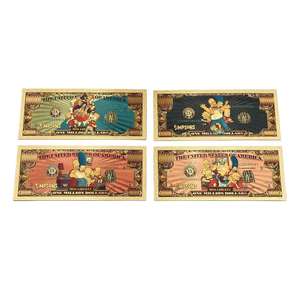 Amerikaanse Komiek De Simpele Herdenkingsgouden Bankbiljetten Van Plastic Goudfolie Bookmark Livestream Geschenkcollectie - Product Image 6