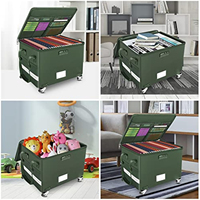 YIHUAXING Caja de almacenamiento de archivos rodantes portátil Organizador de documentos ignífugo Cerradura Colgante plegable Carpeta legal Estuche Productos de archivo