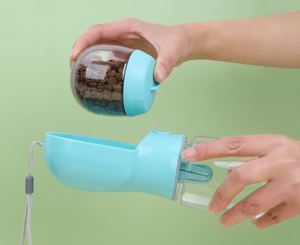 Garrafa De Água Potável Portátil Com Recipiente De Alimento Outdoor Puppy <span class=keywords><strong>Pet</strong></span> Travel Walking Hiking Dog Garrafa De Água Para Cães - Product Image 4