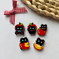 Perles acryliques en relief motif chat noir mignon, design chat Kawaii, pour bracelets, colliers et breloques de téléphone faits main DIY, Marque Elera