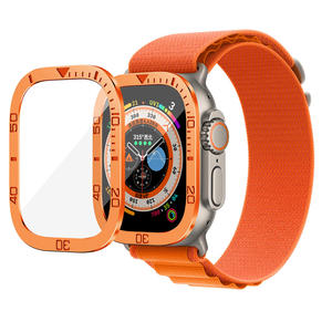 Tschick trempé Ultra métal <span class=keywords><strong>bosse</strong></span> <span class=keywords><strong>lunette</strong></span> anneau boîtier temps vitesse échelle cadre couverture Iwatch8 49mm pour Apple Watch série Ultra verre - Product Image 5