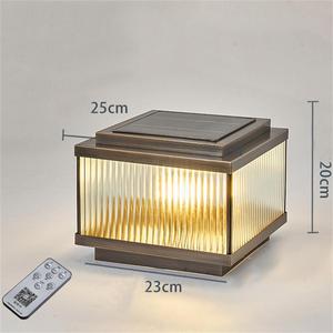 Lampe murale extérieure intelligente à LED solaire E27 IP65, dimmable, avec batterie au lithium, en cuivre et verre, 50 000 heures, pour poteau de clôture, portail, pilier - Product Image 4