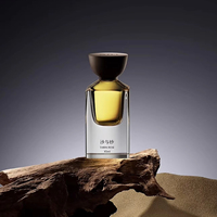 Flacon de parfum carré en verre épais personnalisé en usine, vide, de luxe, avec pulvérisateur, 30 ml, 50 ml, 100 ml, avec bouchon en bois