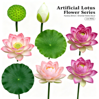 Ornement d'ambiance à thème floral, de feuilles aquatiques et de capsules de fleurs, série Fleur de Lotus, accessoire de décoration pour maison de thé et lieux de réception culturelle