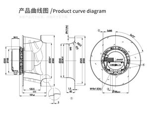 新型ドイツ製オリジナルTYP R4D450-AD22-06 R4D400-AD22-06 M4D094-<span class=keywords><strong>HA</strong></span> 400V 465/250W遠心ファン - Product Image 4