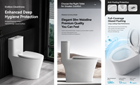 Vente en gros usine : Cuvette de toilettes WC en céramique au design moderne, à chasse d'eau rapide, pour salles de bain d'appartements