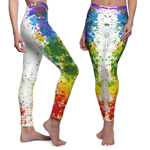 Leggings de sport pour femmes à taille haute, extensibles et ajustés, pour la course et l'entraînement, avec design personnalisé par sublimation - Product Image 1