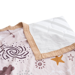 Couette 100% coton biologique personnalisée <span class=keywords><strong>6</strong></span> couches pour nouveau-né couverture en mousseline super douce pour bébé literie pour enfants couverture pour bébé - Product Image 4