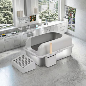 Litière <span class=keywords><strong>pour</strong></span> chat de luxe, grande capacité, <span class=keywords><strong>porte</strong></span> avant fermée, mise à niveau, voyage, portable, légère, plastique, acier inoxydable, capacité de 20 L - Product Image 4