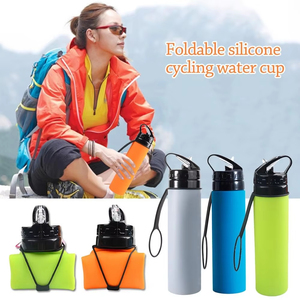 Creative folding Fashion water bottle Leakproof portable water bottle Indoor Travel hiking office <b>camping</b> <b>kettle</b> kid Sport 600ML - Product Image 2