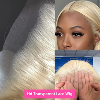 Perruques Lace Frontale Complète HD Transparente 13x6 Sans Colle, Cheveux Humains Vierges Raides Blond 613 de Luxe, Fournisseur de Cheveux Humains Vietnamiens