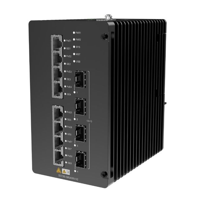 S5735I-S8U4XN-V2 98012066 Managed Poe Switch with 8*10/100/1000base-T Ports, 4*10ge SFP+ Ports