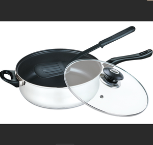 Padella antiaderente in acciaio inossidabile da 24cm con fondo a <span class=keywords><strong>induzione</strong></span>, <span class=keywords><strong>pentole</strong></span> per ristoranti pesanti, <span class=keywords><strong>servizio</strong></span> OEM e ODM disponibile - Product Image 1