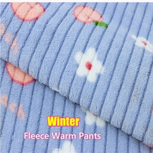 Celana Panjang Wanita Bahan Fleece Tebal Pinggang Elastis Motif Longgar Piyama Celana Panjang Santai Wanita Model Kaki Lebar untuk di Rumah - Product Image 6