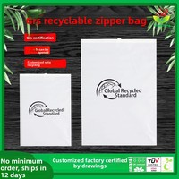 Sac à fermeture éclair en plastique recyclé certifié GRS, écologique, personnalisé, emballage recyclable en LDPE pour chaussures et vêtements