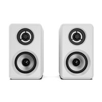 Haut-parleurs de jeu pour ordinateur PC avec casque, Bluetooth 2.0, 2 canaux, finition blanc brillant