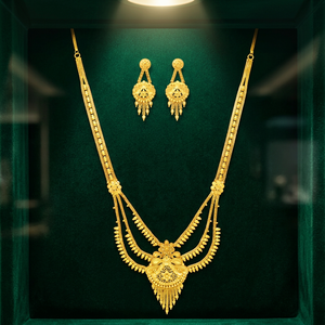 Ensemble de bijoux de mariée Rani Haar de style Dubaï en or rempli de 14K, 18K, 24K, colliers de mode au design traditionnel, vente en gros - Product Image 6