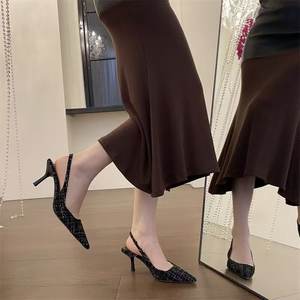 Chaussures à talons hauts pour femmes 2026 - Tendance mode à talon fin, respirantes, en cuir véritable, antidérapantes, à enfiler, bout fermé - Product Image 2