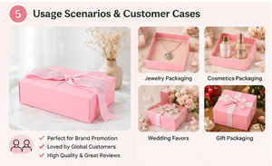 Pink <b>Ribbon</b> Gift Packaging <b>Thick</b> Cardboard Soft Inner Lining Custom Insert for Weddings Birthdays Jewelry Gifts <b>Ribbon</b> Gift Box - Product Image 5