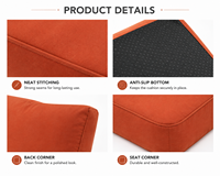 Coussin de chaise d'extérieur en mousse à cellules ouvertes, hydrofuge, résistant aux UV, séchage rapide, antidérapant, avec support en terre cuite pour bord de boîte