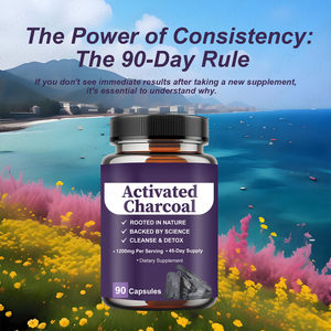 Cápsulas de carbón <span class=keywords><strong>activado</strong></span> OEM al por mayor, tabletas activas de cáscara de coco, para mejorar la salud física e intestinal. - Product Image 3