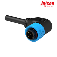 Connecteur étanche M16 à verrouillage par poussée à 90 degrés, 5 broches, 8A 125V, IP67, fiche de câble moulée pour usage industriel