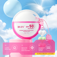 Lotion solaire IREV à l'extrait de menthe poivrée et d'arbre à thé SPF50 PA+++ Effet rafraîchissant instantané Contrôle du sébum Protection UVA UVB OEM ODM